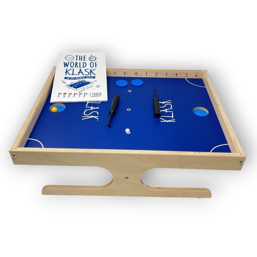 Klask Magnetic Board Party Game Wooden Skill Game Tabletop Blue Incomplete